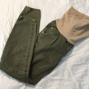 Olive maternity jeans